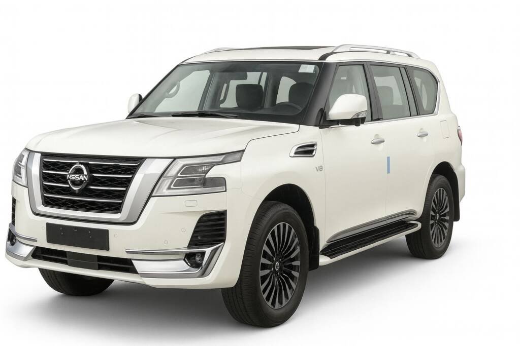 NISSAN PATROL V8 PLATINUM WHITE INSIDE ORANGE 2024